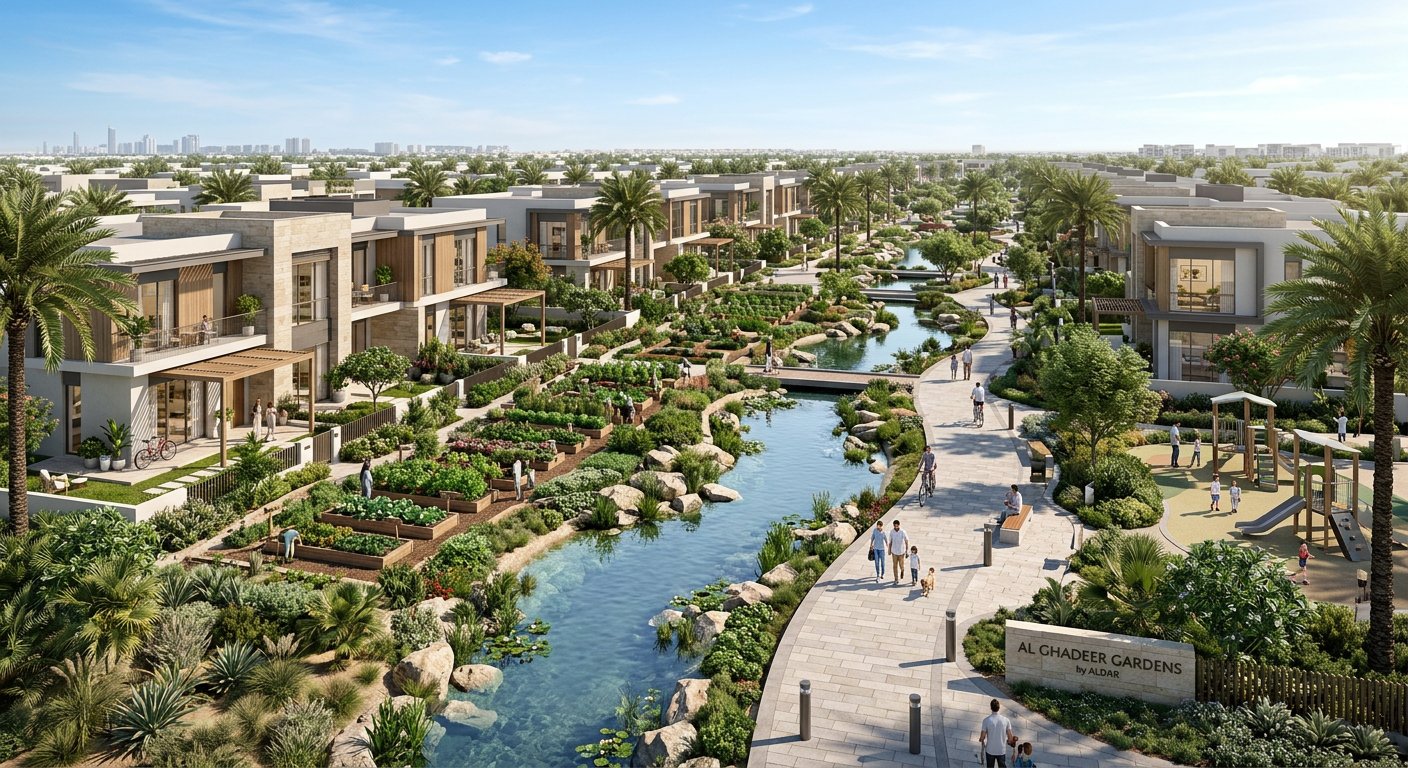 Al Ghadeer Gardens by Aldar Properties | Luxury Townhouses in Al Ghadeer