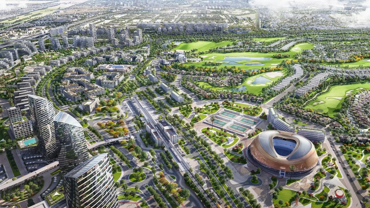 The Next Chapter at Jumeirah Golf Estates - masterplan with golf courses, tennis stadium and villa clusters