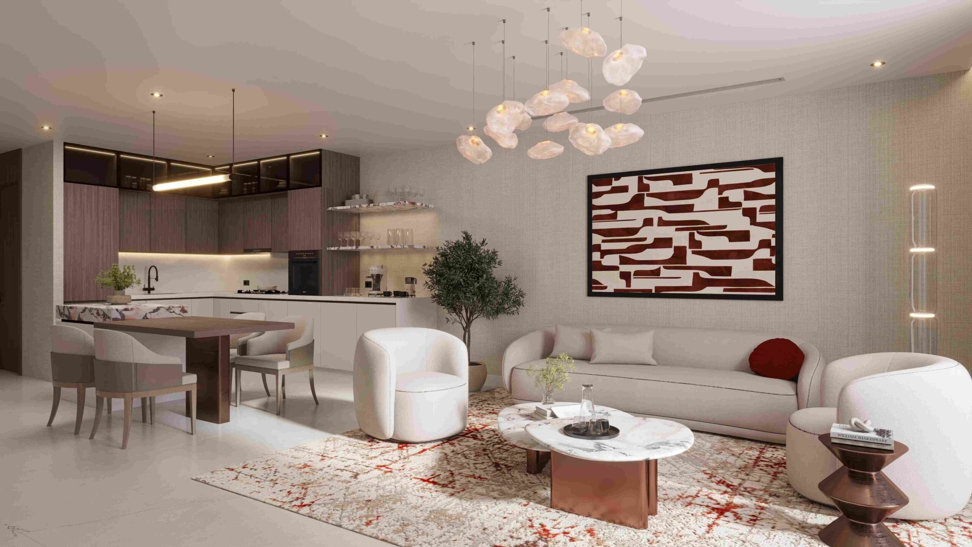 Ramada Residences by Wyndham - official open-plan living and dining interior rendering